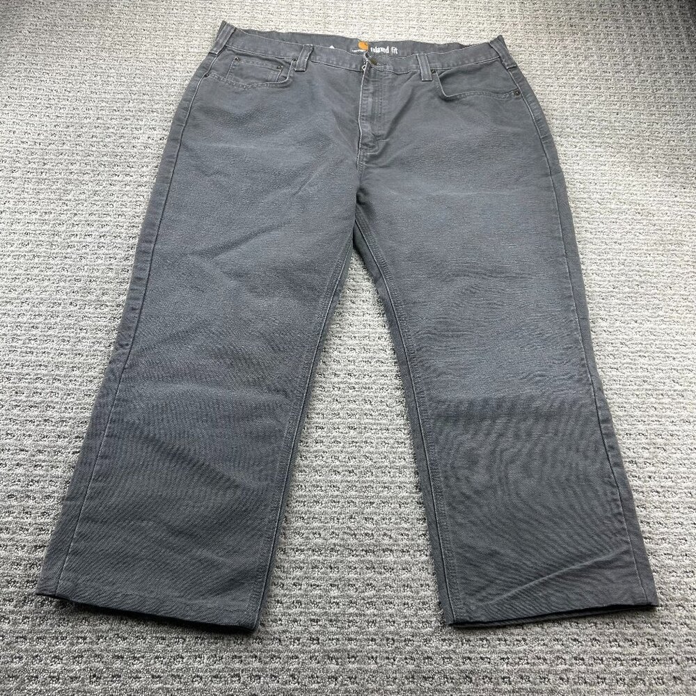 Carhartt Relaxed Fit Work Pants Men Size 40 X 30 Gray Canvas Workwear Baggy Fit
